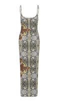 The Susie Mesh Dress in “house guests” print